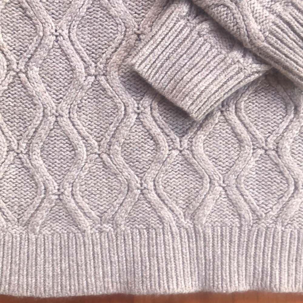 LOFT ANN TAYLOR Boatneck Cable Knit Sweater - Tan- Medium - Picture 5 of 10